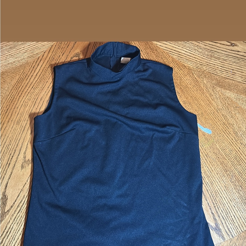 Black Sleeveless Mock Neck Top